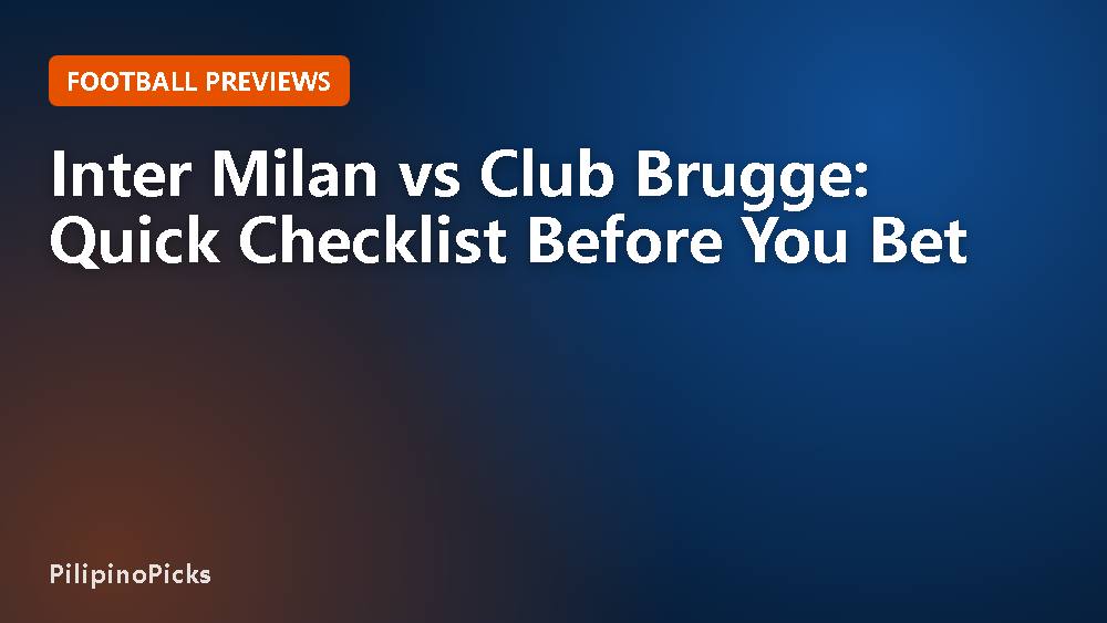 Inter Milan vs Club Brugge: Quick Checklist Before You Bet